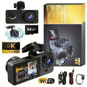4K Full UHD 3-Channel Car Dash Camera